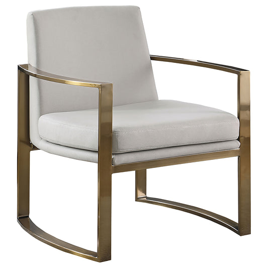 Cory Upholstered Arched Arm Accent Chair Cream